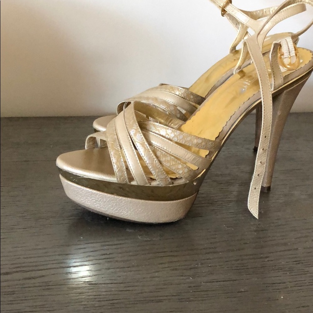 Gold pumps. Barely used